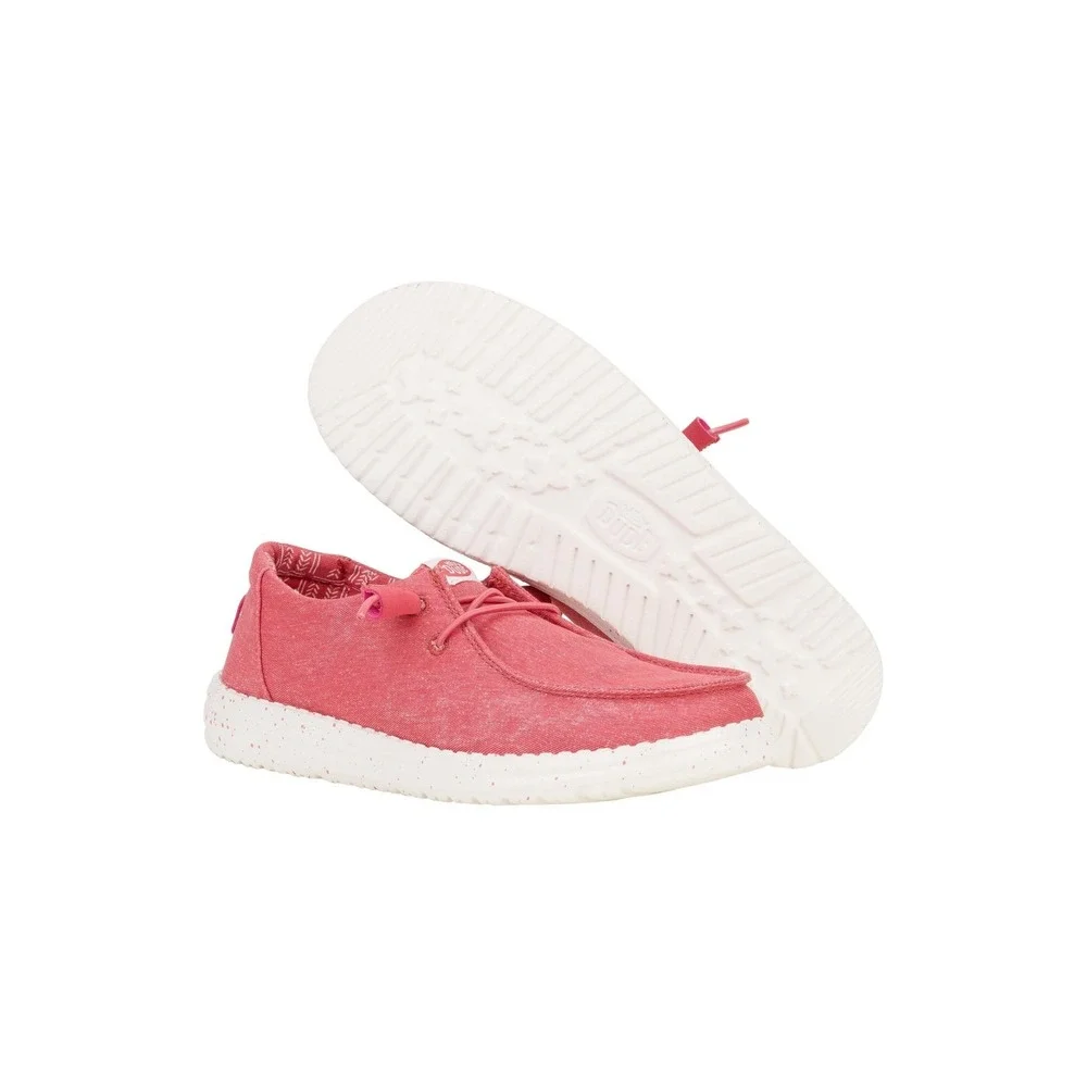 Hey Dude Women's Slip on Shoes Wendy Stretch Canvas Washed Red Size 8 New
